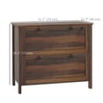 thumbnail image 3 of HOMCOM 2 Drawer Filing Cabinet with Lock, Keys and Hanging Bar, Brown, 3 of 10