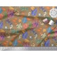 thumbnail image 2 of Soimoi Polyester Crepe Fabric Coral,Fish & Sea Turtle Ocean Printed Fabric 1 Yard 42 Inch Wide, 2 of 3