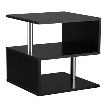 HOMCOM Table Basse d'Appoint à 3 Niveaux Console Support Organisateur Déco Maison Noir