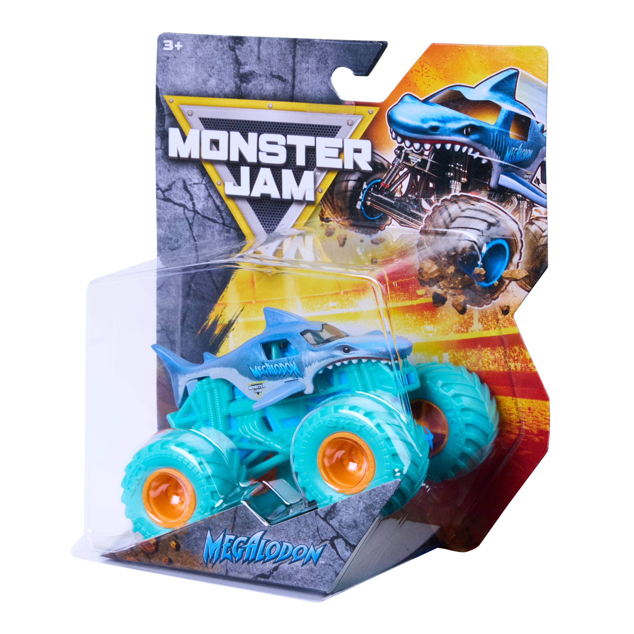 Monster Jam, Official Megalodon Monster Truck, Die-Cast Vehicle, 1:64 Scale, Kids Toys for Boys Ages 3 and up