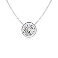 thumbnail image 1 of Angara Collier en Diamant Naturel - Collier Solitaire en Diamant Rond Serti Clos en Platine pour Femmes, 1 of 10