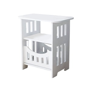 SLYNSHome 2-Tier Small Narrow Side Table,Skinny Nightstand for Small Space Slim Bedside Table with Storage for Couch Thin End Table
