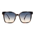 thumbnail image 4 of Womens Luxury Designer Inset Lens Metal Arm Horn Rim Plastic Fashion Sunglasses Brown Marble - Black Beige, 4 of 7