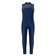 thumbnail image 1 of Jizyo Kids Girls Dance Unitard Sleeveless Full Body Jumpsuit Rhinestone Rompers One Piece Ballet Dance Leotard Navy Blue 16, 1 of 6