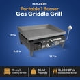thumbnail image 3 of Razor Griddle GGT2160M 19 Inch Portable 1 Burner LP Propane Gas Grill, Steel, 3 of 12