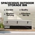 thumbnail image 3 of Domain Shelters 176 Gallon Outdoor Patio Storage Deck Box, Gray/Black, 3 of 6