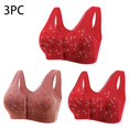 thumbnail image 1 of ylioge 3 Pack Womens Front Closure Bras Plus Size M-7X Wireless Push Up Full-Coverage Underwear Comfortable Multipack Support Bralettes, 1 of 6