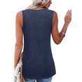 thumbnail image 3 of MAWCLOS Ladies T Shirts Plain Tank Tops Solid Color Vest Basic Vaction Sleeveless Cami Blue M, 3 of 3
