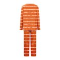 thumbnail image 5 of Timegard Ensembles de Pyjamas pour Femmes 2 Pcs à Rayures Manches Longues Col en V Haut Froncé et Pantalon Tenues de Pjs d'Automne, 5 of 5