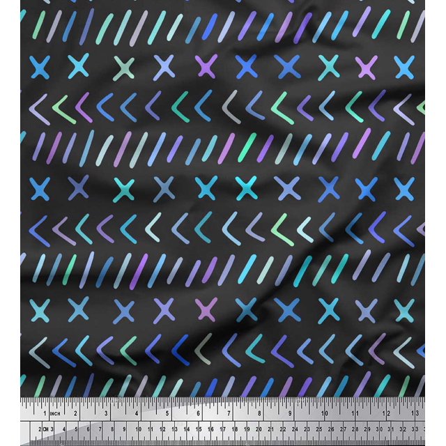 Soimoi Gris Georgette Viscose Tissu Mathématique Symbole Tissu Imprimé par la Cour 42 Pouces de Large