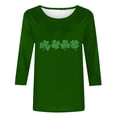 thumbnail image 4 of Lolmot T-Shirt Ample à Manches Trois-Quarts et Col Rond Imprimé pour la Saint-Patrick pour Femmes, 4 of 6