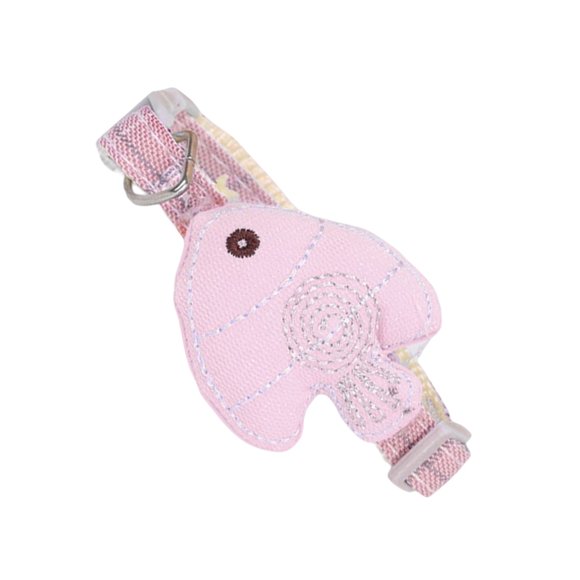 QualitChoice Colorful Little Fish Charm Cat Collar Adjustable Dog Lovely Stretch Necklace Pet Nameplate Supplies Buckle Training Pink