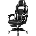 thumbnail image 1 of Gymax Massage Gaming Chair Recliner Racing Chair w/ Retractable Footrest Home White, 1 of 10