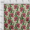thumbnail image 2 of oneOone Soie Tabby Rouge Tissu Floral Matière de Robe Tissu Imprimé Tissu au Mètre 42 Pouces de Large, 2 of 4
