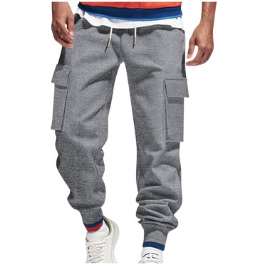 Dark Gray Man Spandex Pants for Man Wild Cargo Track Gym Brunch Stretchy Running Pleated Straight Leg Plain Summer Fall 2025 Clothes XL