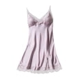 thumbnail image 1 of B91xZ Chemise de Nuit Sans Manches à Col en V pour Femmes, Manches Courtes, Imprimé, Rose, 1 of 3