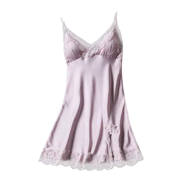 B91xZ Chemise de Nuit Sans Manches à Col en V pour Femmes, Manches Courtes, Imprimé, Rose