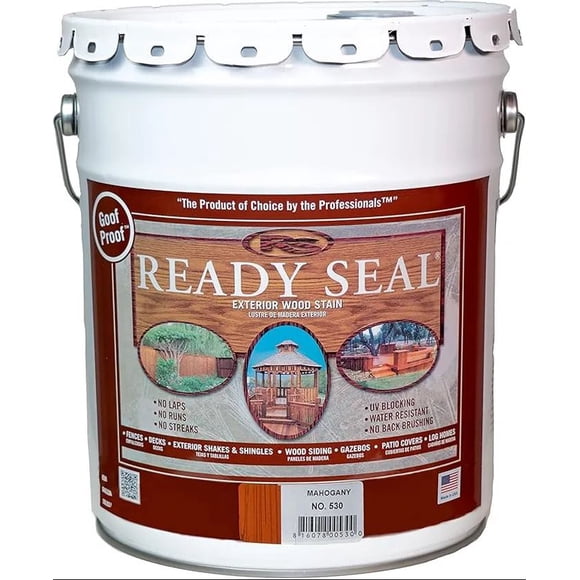 Ready Seal Exterior Wood Stain and Sealer: Oil-Based, Semi-Transparent, No Primer Needed (5 Gallon MAHOGANY)