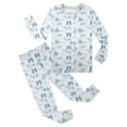 thumbnail image 2 of Pyjama Fille Enfants Printemps Col Rond Manches Longues Haut avec Pantalon Ensemble Pyjama 2 Pcs Tenue d'Intérieur Vêtement de Nuit Pyjama Bebe Fille Bleu 4 Ans-5 Ans, 2 of 5