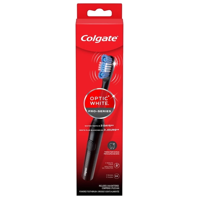 Colgate Optic White Pro Series Sonic Battery Powered Toothbrush, Black