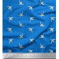 thumbnail image 1 of Soimoi Viscose Chiffon Fabric Stripe & Stork Bird Fabric Prints By Yard 42 Inch Wide, 1 of 3