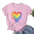thumbnail image 2 of RKSTN Chemise de Fierté pour Femmes LGBT Coupe Ample Décontractée Tops Égalité Inspirante Été Mignon Cœur Imprimé Manches Courtes Col Rond Chemise de Fierté, 2 of 3