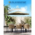 thumbnail image 3 of Patio Umbrella Heavy Duty 10FT Offset Cantilever – 8-Rib Frame with 360° Rotation & Adjustable Tilt – UPF 50+ UV Protection Waterproof Sun Shade for Backyard, Garden, Deck, Pool & Outdoor Market–Beige, 3 of 6