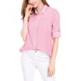 thumbnail image 2 of INSPIRE CHIC Chemises à Col à Revers pour Femmes, Boutonnées, Manches Longues Retroussables, m Rose, 2 of 7