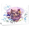 thumbnail image 3 of Design Art Hippopotamus Watercolor Canvas Print, 3 of 3