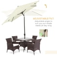 thumbnail image 4 of Outsunny Parasol Inclinable pour Patio, Parasol de Jardin de Marché avec Manivelle Blanc Crème, 4 of 10