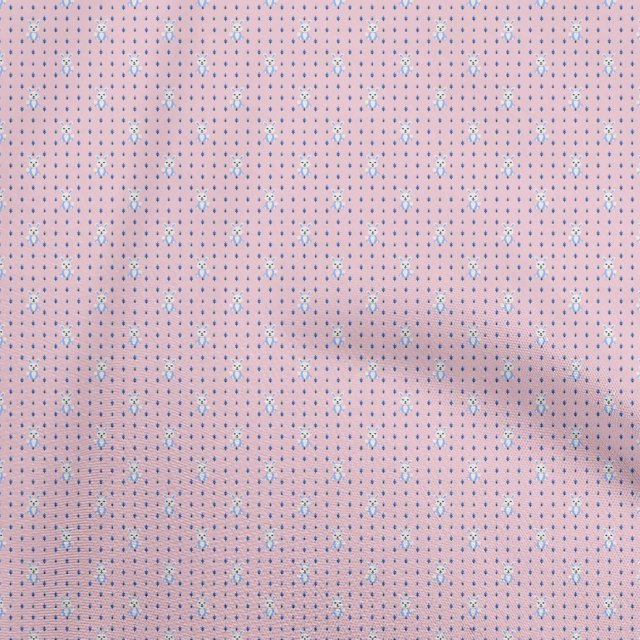 oneOone Rayon Light Pink Fabric Rabbit Fabric For Sewing Printed Craft Fabric By The Yard 56 Inch Wide