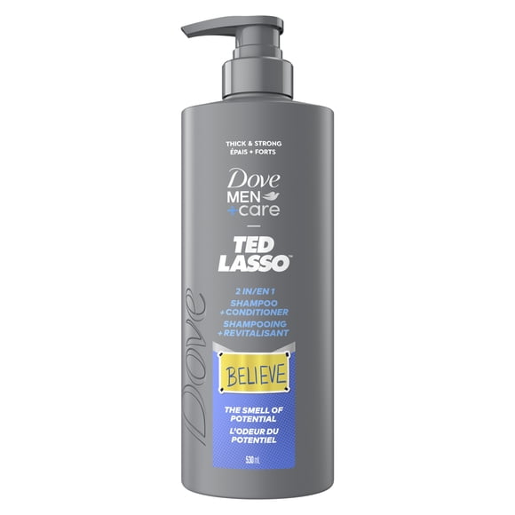 Dove Men+Care Ted Lasso 2-en-1 Shampooing et revitalisant parfum Potentiel, 530 ml | Édition limitée