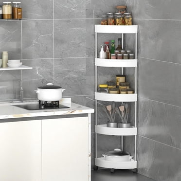 Apmemiss Clearance Slim Rolling Storage Cart - 5 Tiers Bathroom Organizer Utility Cart Slide Out Storage Shelves Mobile Shelving Unit for Kitchen, Bedroom, Office, Laundry Room, Small Narrow Spaces