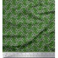thumbnail image 1 of Soimoi Green polyester Crepe Fabric Flower Floral Decor Fabric Printed Yard 52 Inch Wide, 1 of 3
