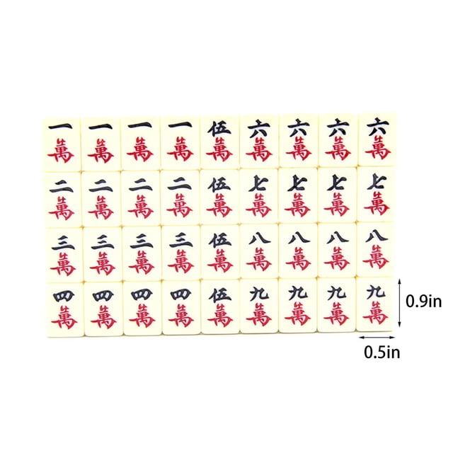 Portable Mini Carved Travel Mahjong Set In Leather Case 2Cm Tiles Melamine Material Complete With 136 Pieces