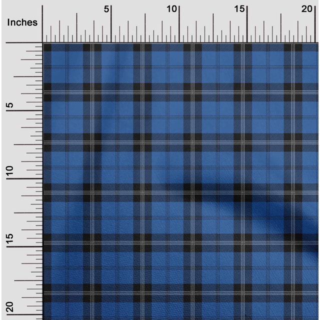 oneOone Cotton Poplin Fabric Tartan Check Decor Fabric Printed BTY 56 Inch Wide