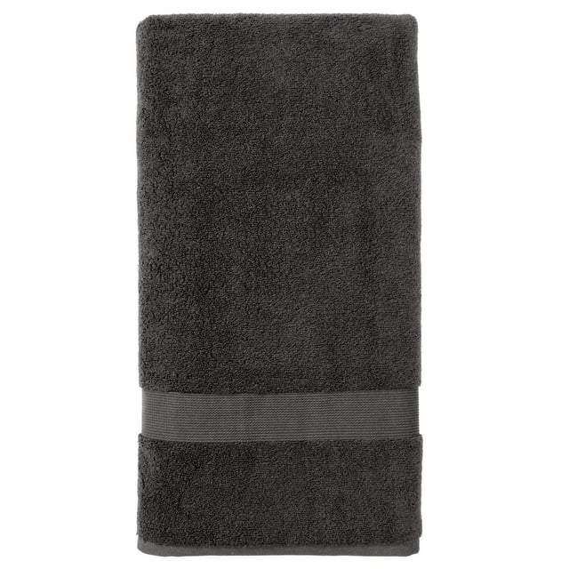 Better Homes & Gardens Signature Soft Collection de Serviettes Unies Serviette en Coton Gris Foncé avec une texture Douce et Absorbante et une Bande Tissée Lisse, Conçue pour la Durabilité et une Faible Peluche, Idéale pour l'Utilisation dans la Salle de Bain des Enfants