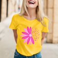 thumbnail image 2 of TSADFHJI Hauts pour Femmes à Manches Longues Chandail d'Automne pour Femmes T-Shirt Imprimé à Manches Courtes Col Rond Haut Blouse TTTG Jaune, 2 of 5