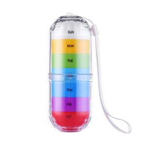 Organisateur hebdomadaire de pilules 7 Day Pill Box Cup Case Medicine Organizer Comprimés Support Distributeur Imperméable