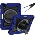 thumbnail image 1 of XYX 3in1 Rotating Stand Case for iPad Mini 7 A17 Pro 2024/iPad Mini 6 2021 8.3 inch with Hand/Shoulder Strap, Shockproof Rugged, Navy Blue, 1 of 7