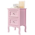 thumbnail image 1 of Ktaxon Table de Chevet Table d'Appoint avec 2 Tiroirs, Fini Rose, 1 of 7
