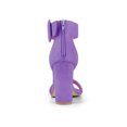 thumbnail image 2 of BLISSFUL STEP Women's Block Heels Zipper Buckle Ankle Strap Sandals Purple 8, 2 of 7