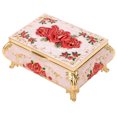 thumbnail image 4 of Antique Jewelry Box, Widely Used Vintage Jewelry Box Rich Lustre Vintage Style  For Earrings For Rings For Jewelry Gold White And Red Roses, 4 of 8