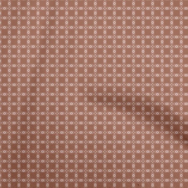 oneOone Polyester Spandex Dark Rose Brown Fabric Geometric Sewing Material Print Fabric By The Yard 56 Inch Wide