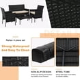 thumbnail image 4 of BestOffice Outdoor Rattan Wicker Loveseat Patio Furniture Set with Coffee Table and Cushions, Brown, 4 of 7