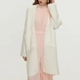 thumbnail image 1 of RXIRUCGD Womens Casual Oversized Loose Solid Color Long Sleeved Sweater Jacket Tops, White, Size: S, 1 of 6