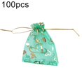 thumbnail image 2 of 100Pcs Sweet Heart Print Drawstring Candy Bag Wedding Party Gift Jewelry Pouch, 2 of 10