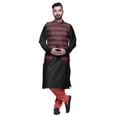 thumbnail image 1 of Atasi Solid Kurta Churidar With Printed Jecket Set For Mens Summer Party Wear, 1 of 1