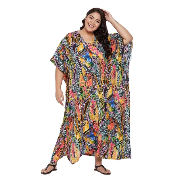 Caftans Longs pour Femmes Grande Taille Robe Caftan Robe de Soirée Fête Été Plage Robe d'Été Manches Kimono Longues Robes Décontractées en Ligne