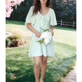 thumbnail image 4 of Robes pour Femmes Printemps Été Décolleté en V Profond Élégante Robe Courte à Nœud Vert Émeraude L, 4 of 9